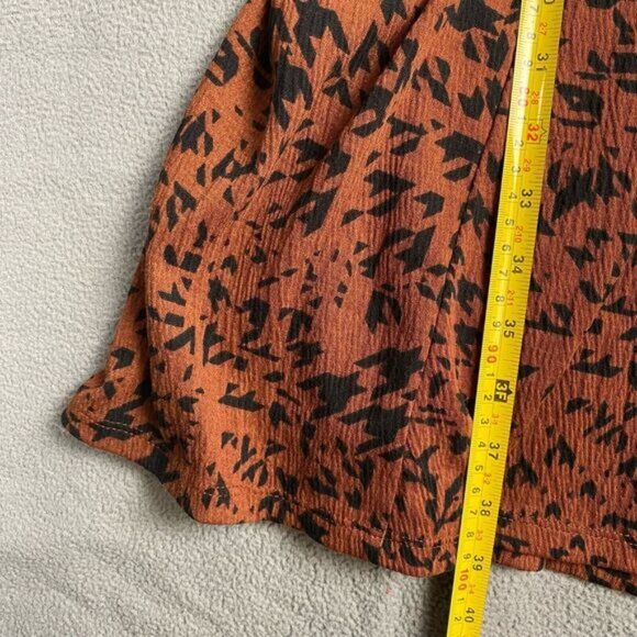 Ava & Viv Women's size XXL Brown Pattern Textured Dress plus,Pockets,V-Neck - Picture 5 of 14